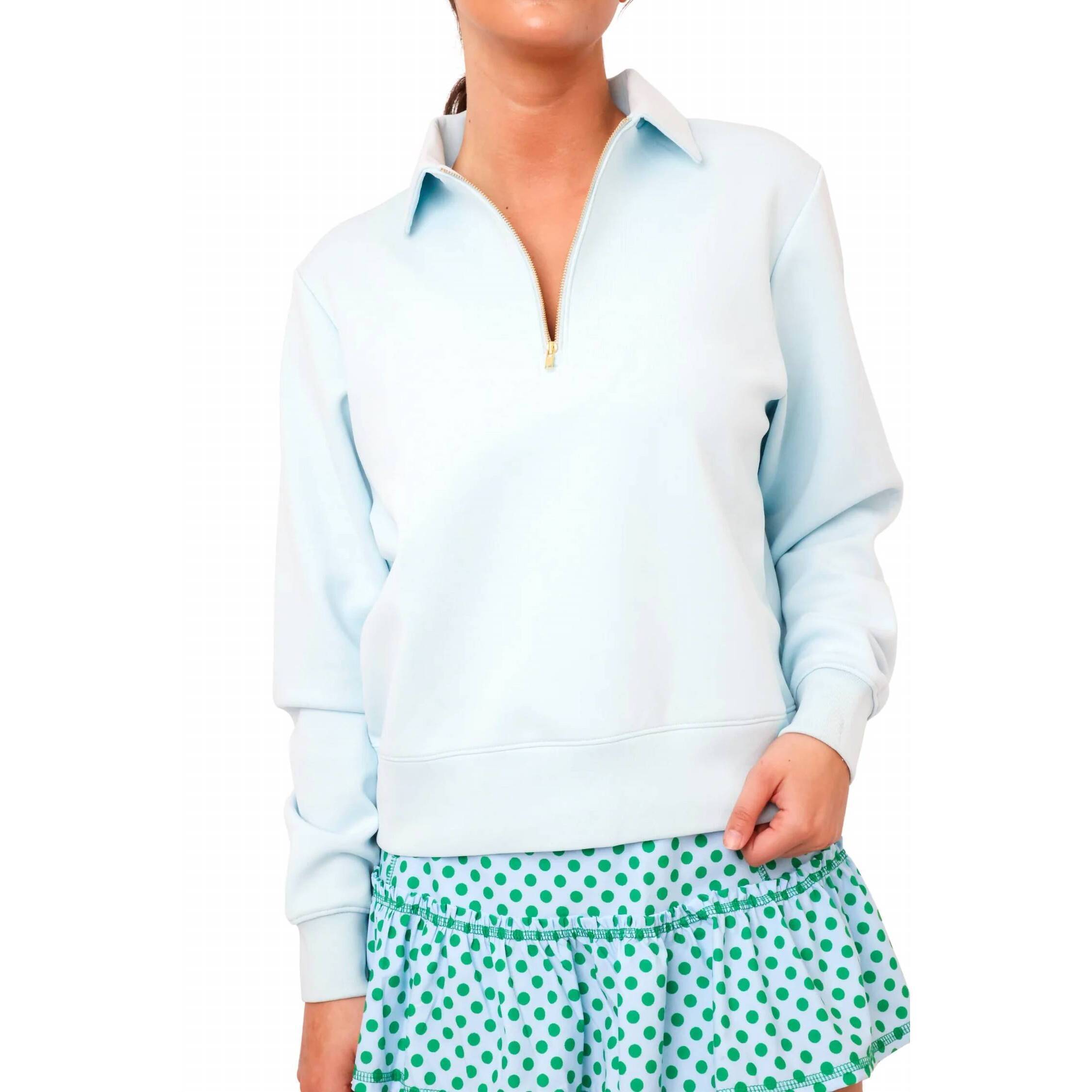 New Smith & Quinn Chase Quarter Zip Top In Sea Salt